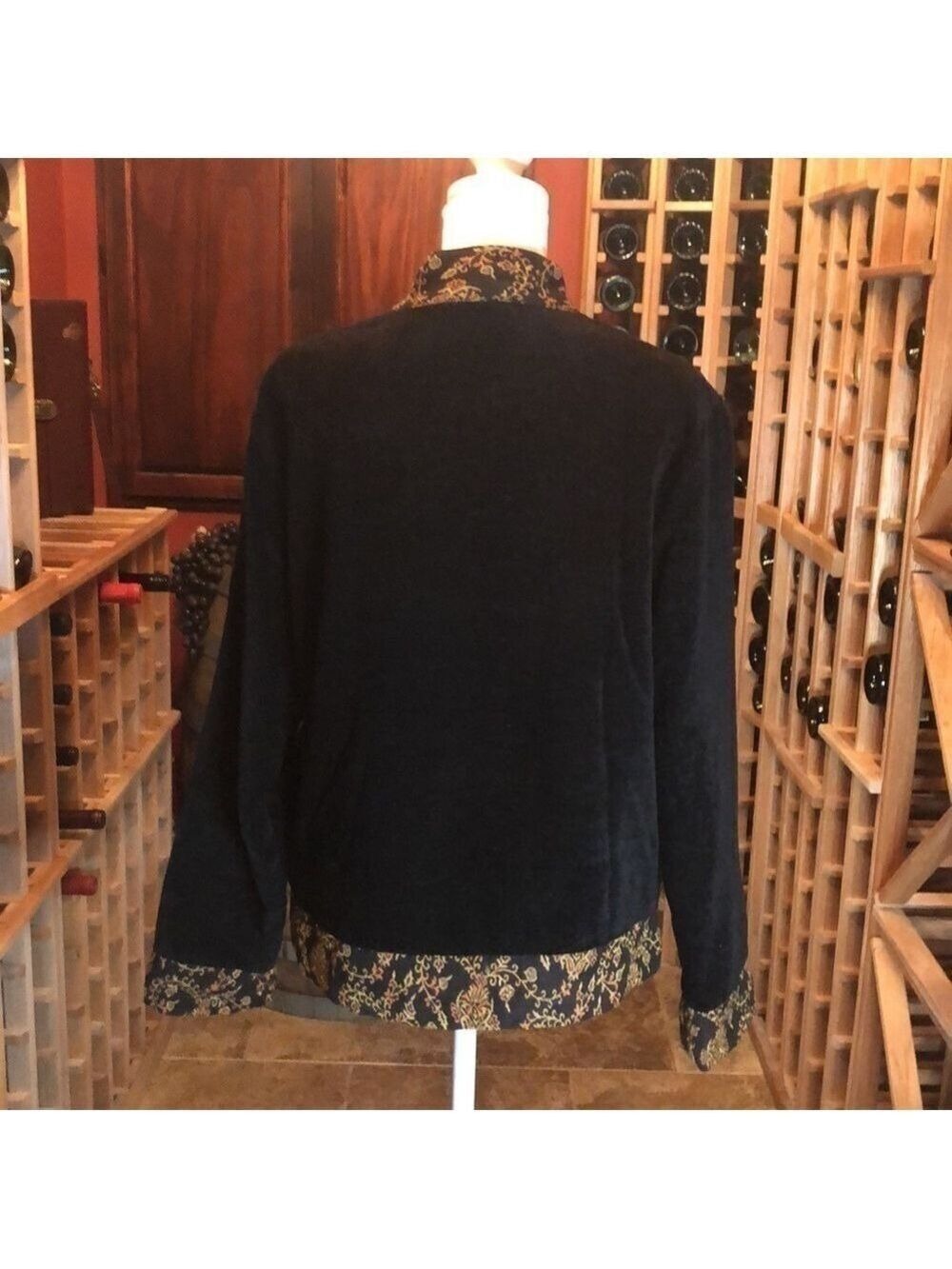 WHITE STAG Black Velvet Button Down Jacket Size S(4/6) - Picture 6 of 13